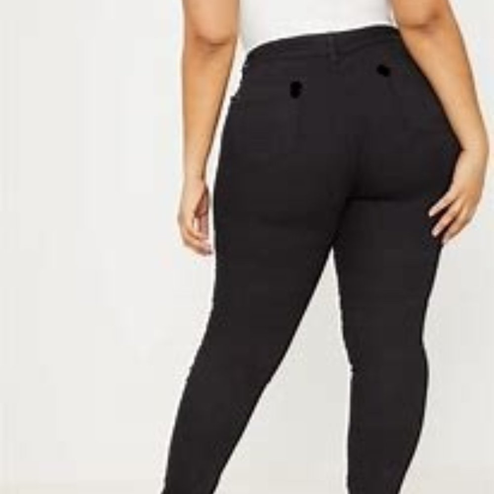 Black Denim Jeans Skinny Legs  Plus Size 18